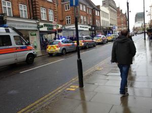 Police vehicles in Church Street 24 May 2013